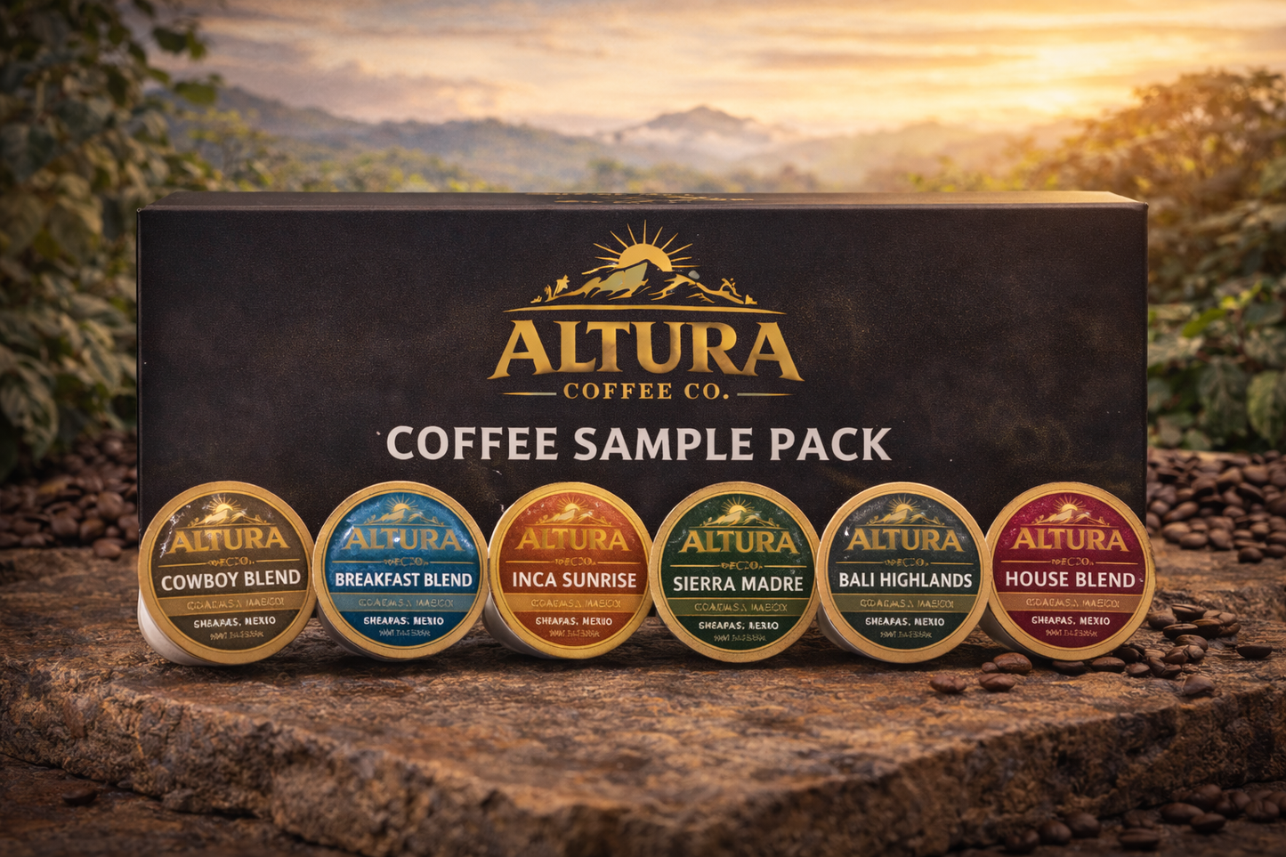 Best Sellers Sample Pack: 6Bean, Cowboy, Breakfast, Peru, Mexico, Bali