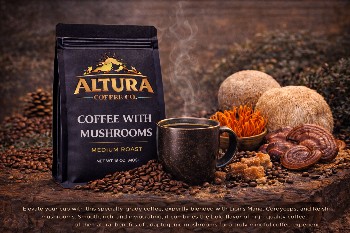 Coffee with Mushrooms Medium Roast